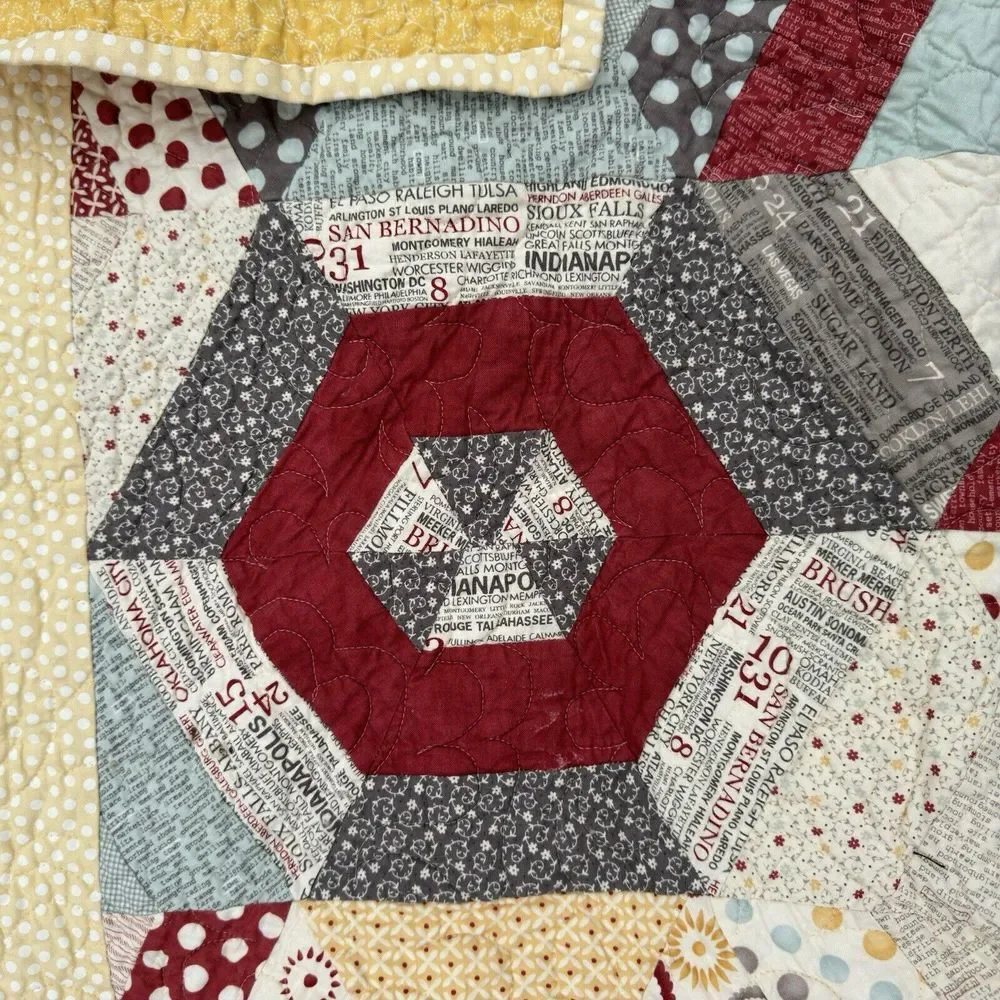 Hexagon Quilt Throw 48